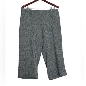 Lane Bryant Womens Gray Linen Blend Cropped Trouser Pants Size 14 Casual Office